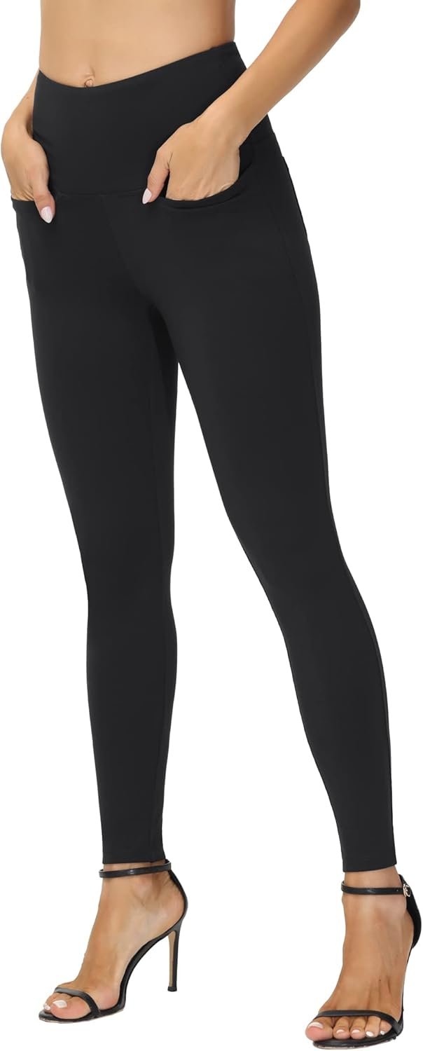 THE GYM PEOPLE Women’s Casual Yoga Leggings High Waisted Tummy Control Workout Pants with 4 Pockets