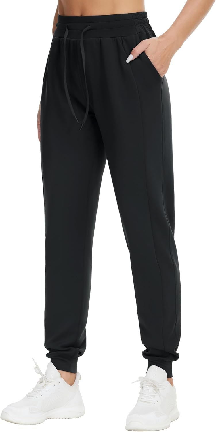 THE GYM PEOPLE Women’s Workout Joggers Leggings Drawstring Running Lounge Sweatpants Tapered Pants with Pockets
