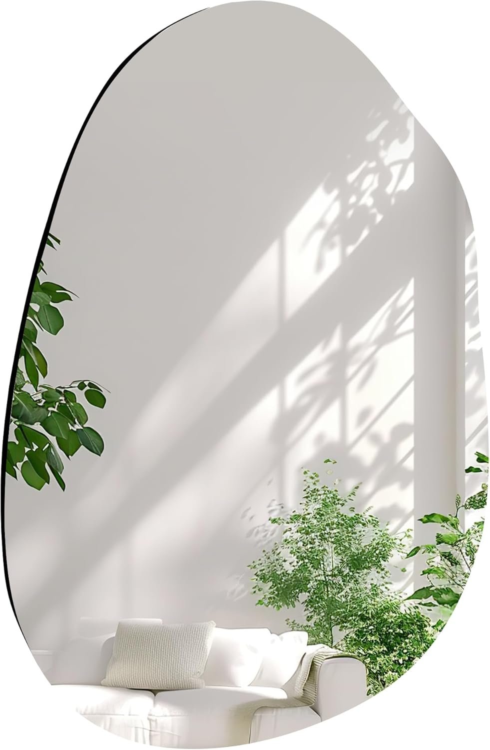 Irregular Wall Mirror 22×30 Inch, Asymmetrical Frameless Bathroom Mirrors with Tempered Glass for Living Room Bedroom,Decorative Modern Wall Decor