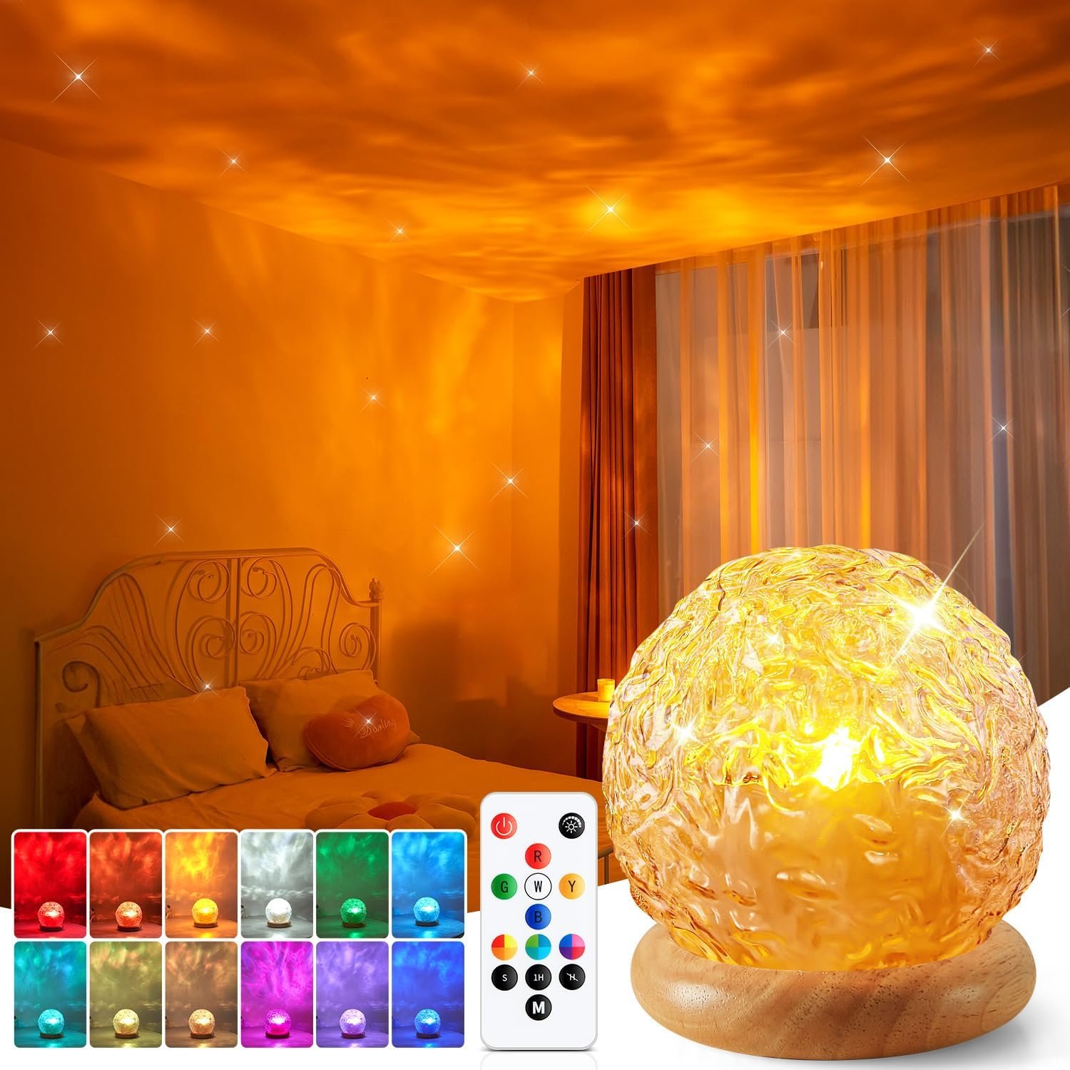 Ambient Lighting,216 Modes Mood Lighting,3-in-1 Sunset Light & Ocean Wave & Northern Lights Projector,Remote Control Valentines Day Gifts for Her, Room Lights for Bedroom,Birthday Gifts for Teen Girls