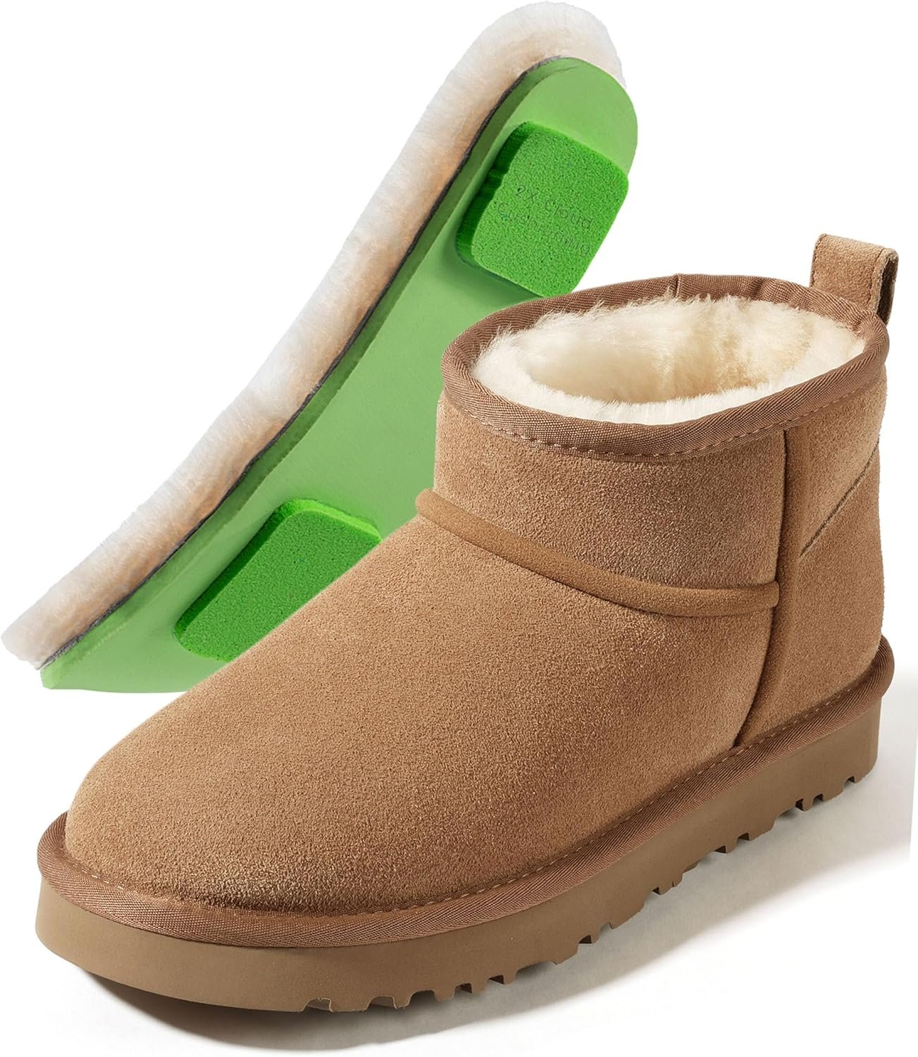 Mel&Syd 100% Australian Sheepskin Mini Boots with Arch Support Options – Warm Down to -40°F (-40°C) Thermal Ankle Booties – Waterproof Suede & Breathable Winter Shoes for Urban Commute & Office Wear