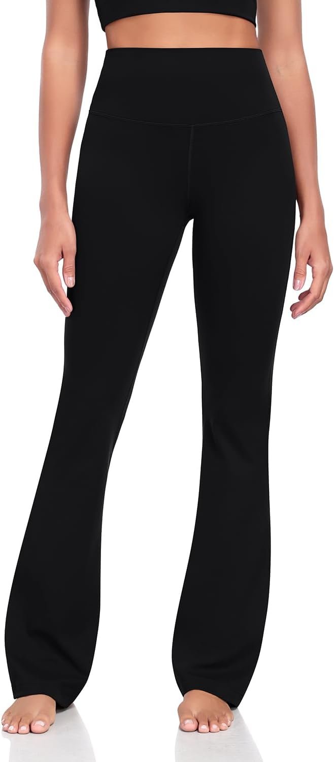 HeyNuts Mellow Flare Leggings 29″/30.5″/32.5″/34.5″, High Waisted Tummy Control Wide Leg Bootcut Yoga Pants Lounge Soft