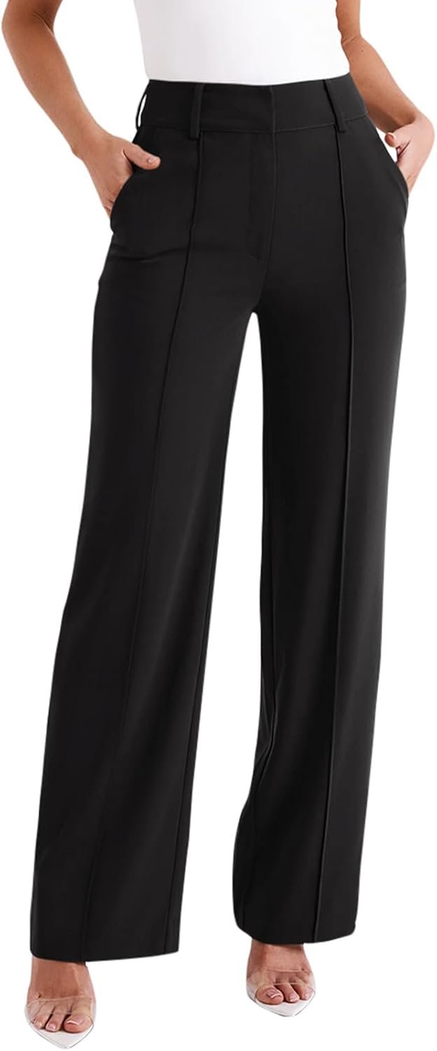 NIMIN High Waisted Work Pants for Women Wide Leg Dressy Pants Business Casual Trousers 2026 Summer Slacks with Pockets
