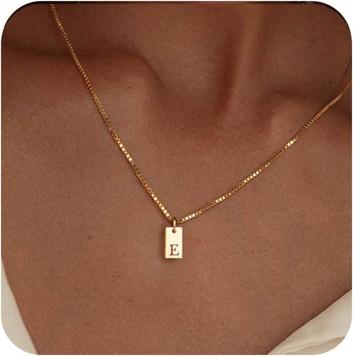 Initial Necklaces for Women 14K Gold Plated Letter Necklace Dainty Name Pendant Necklace Personalized Christmas Gifts for Women Trendy Gold Jewelry