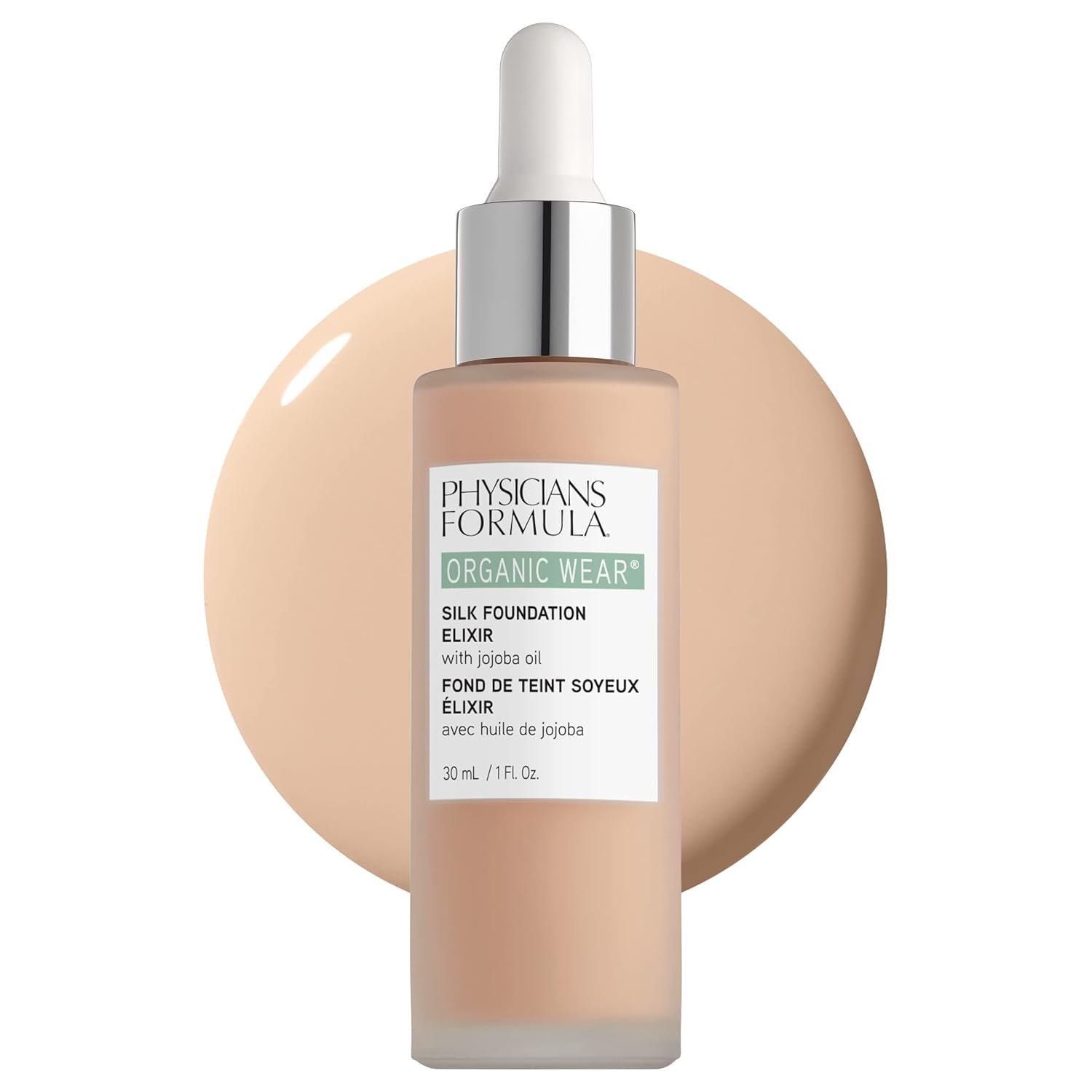 Physicians Formula Organic Wear All Natural Liquid Foundation Elixir Fair, Full Coverage | Dermatologist Tested, Clinicially Tested, 01 – Fair