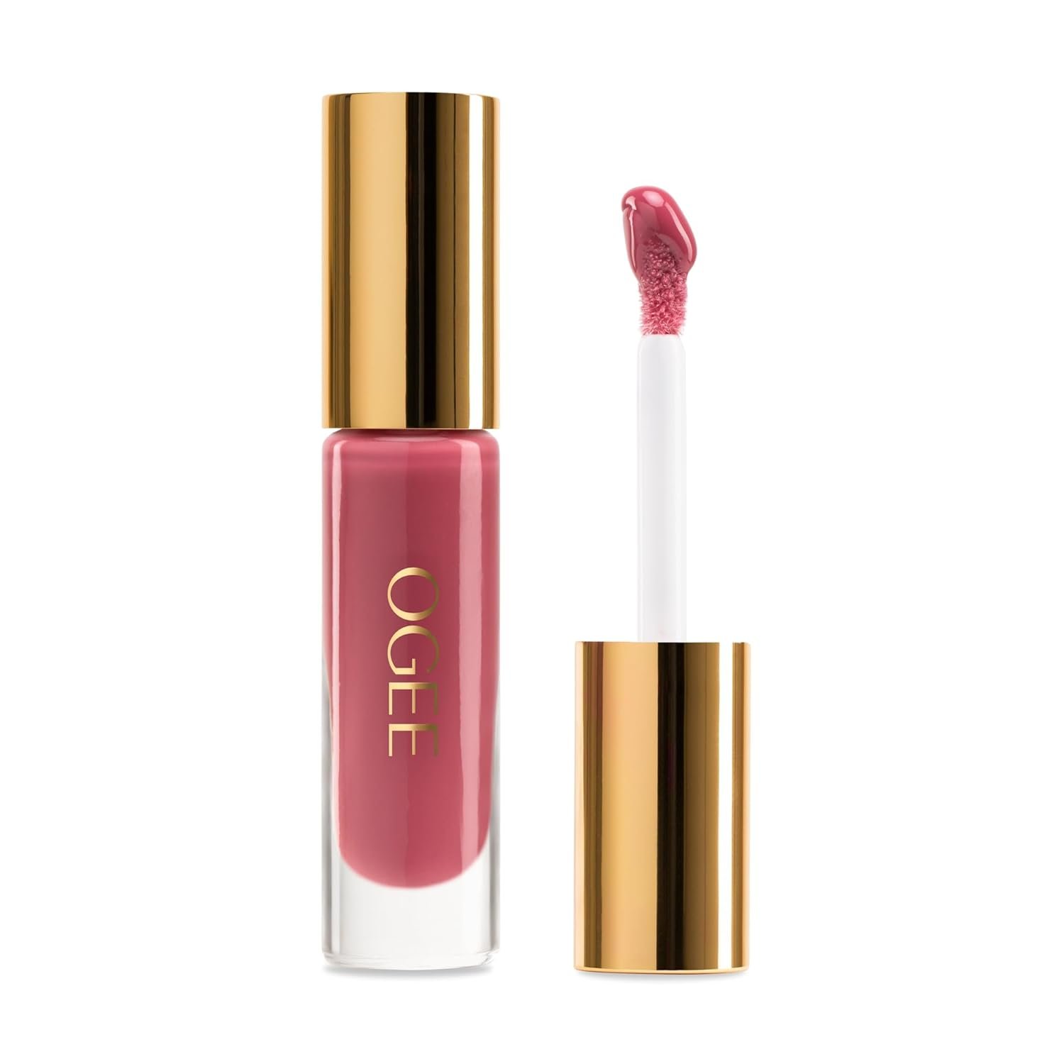 Ogee Beyond Clean Lip Gloss – Certified Organic Lip Gloss for Women – Effortlessly Plump, Hydrate & Add High-Shine Color, Wild Rose – Rich Rosy Pink