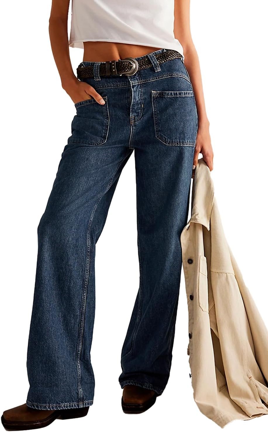 Allimy Womens Jeans High Waisted Straight Leg Baggy Boyfriend Jeans for Women Trendy 2025 Cargo Pants