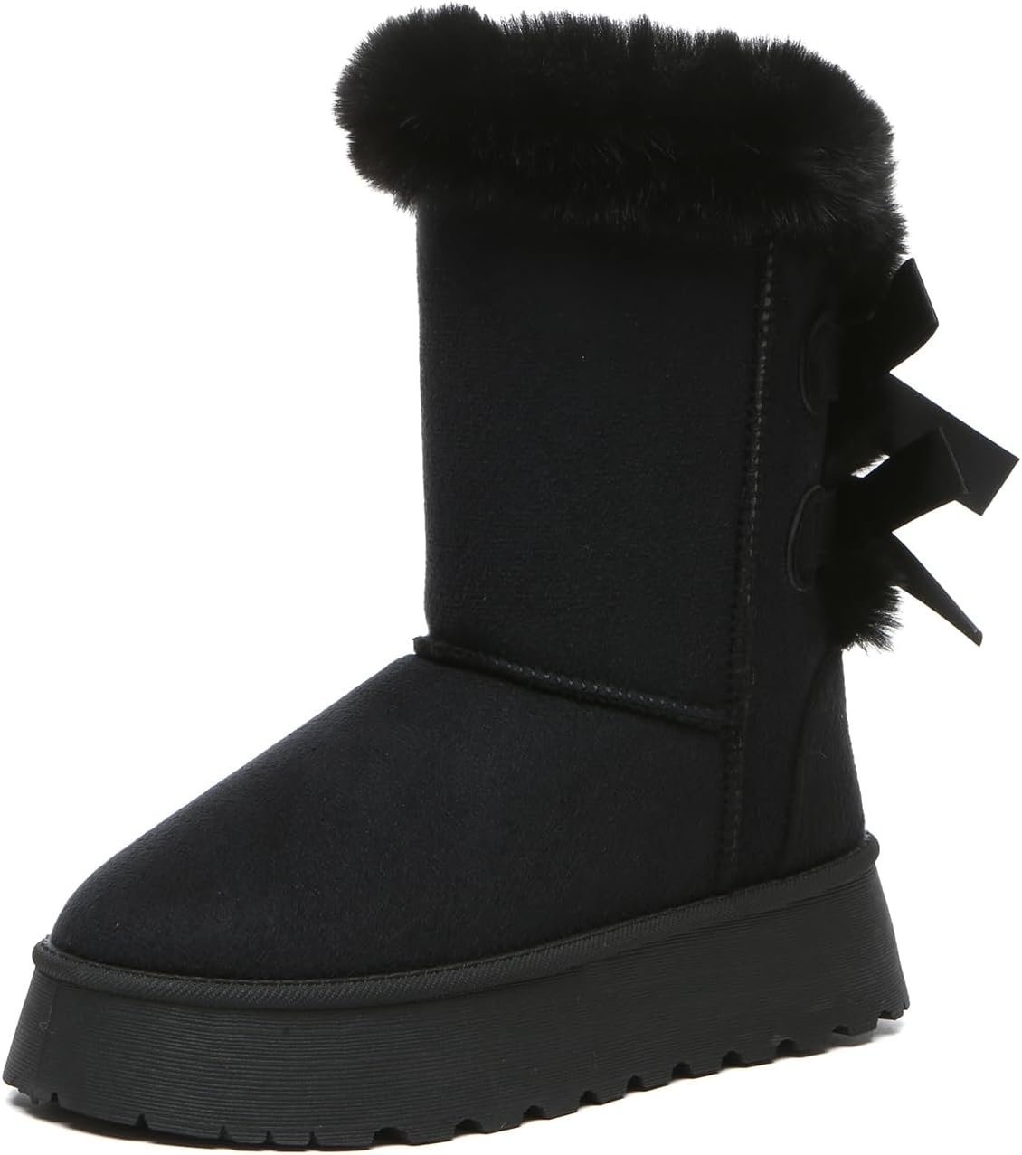 Bernal Mid-Calf Snow Boots for Women Platform Faux Fur Boots Slip-On Warm Comfortable Ankle Outdoor Shoes