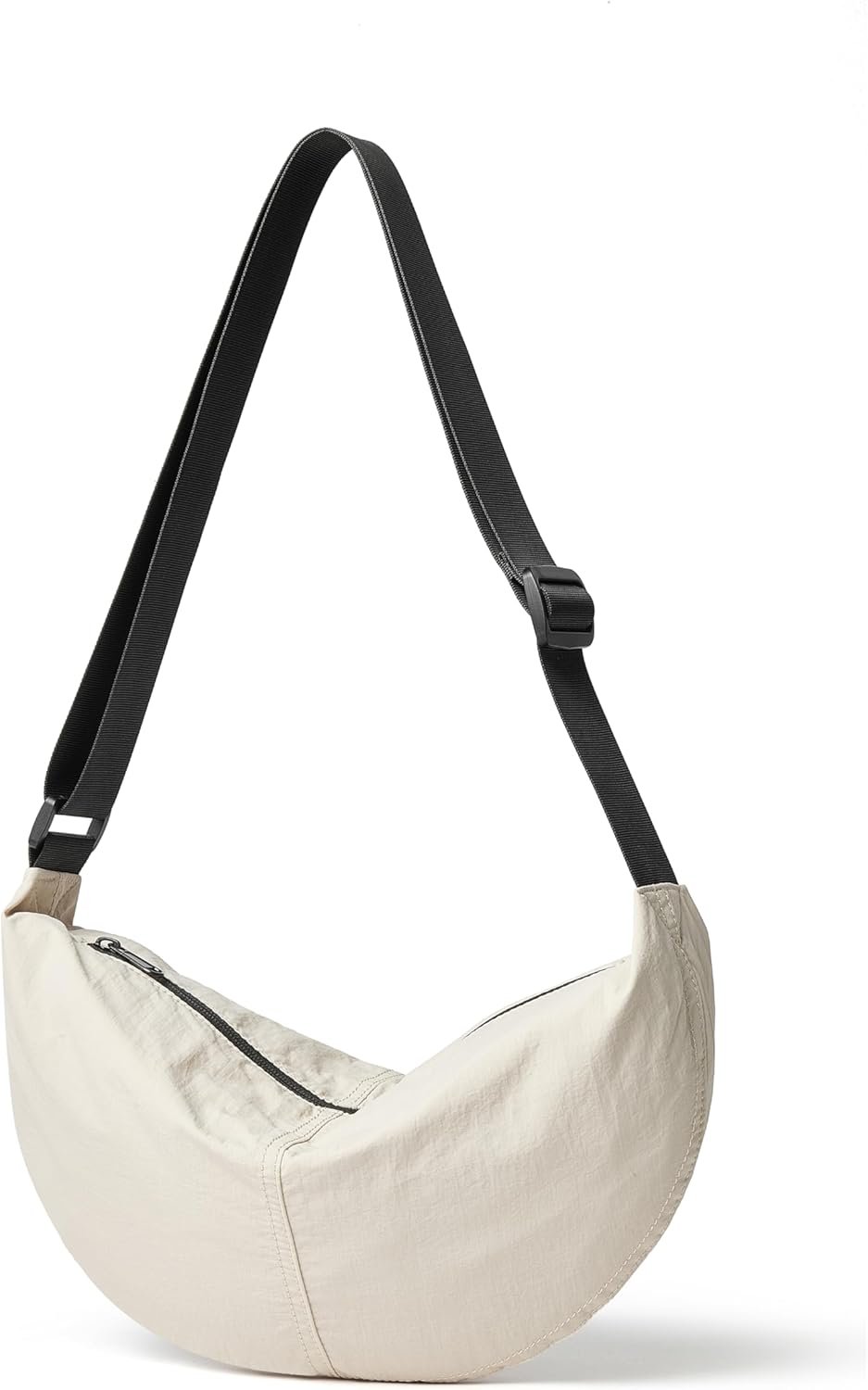 Nylon Crossbody Bag For Women Men Casual Lightweight Crescent Shoulder Hobo Purse With Wide Adjustable Strap