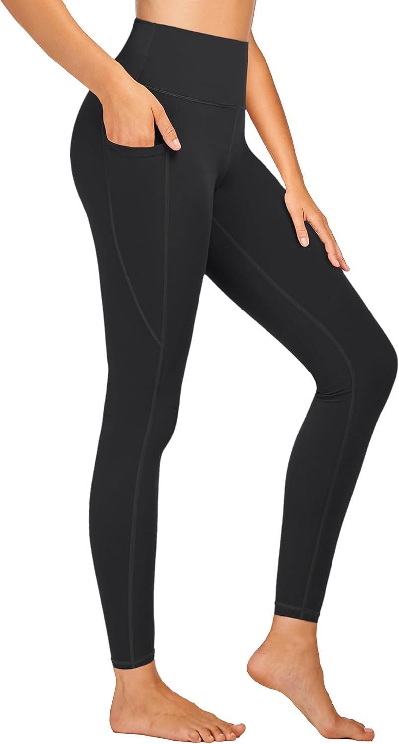 Stelle High Waisted Yoga Leggings with Pockets, Buttery Soft Workout Yoga Pants for Women Tummy Control Running Gym