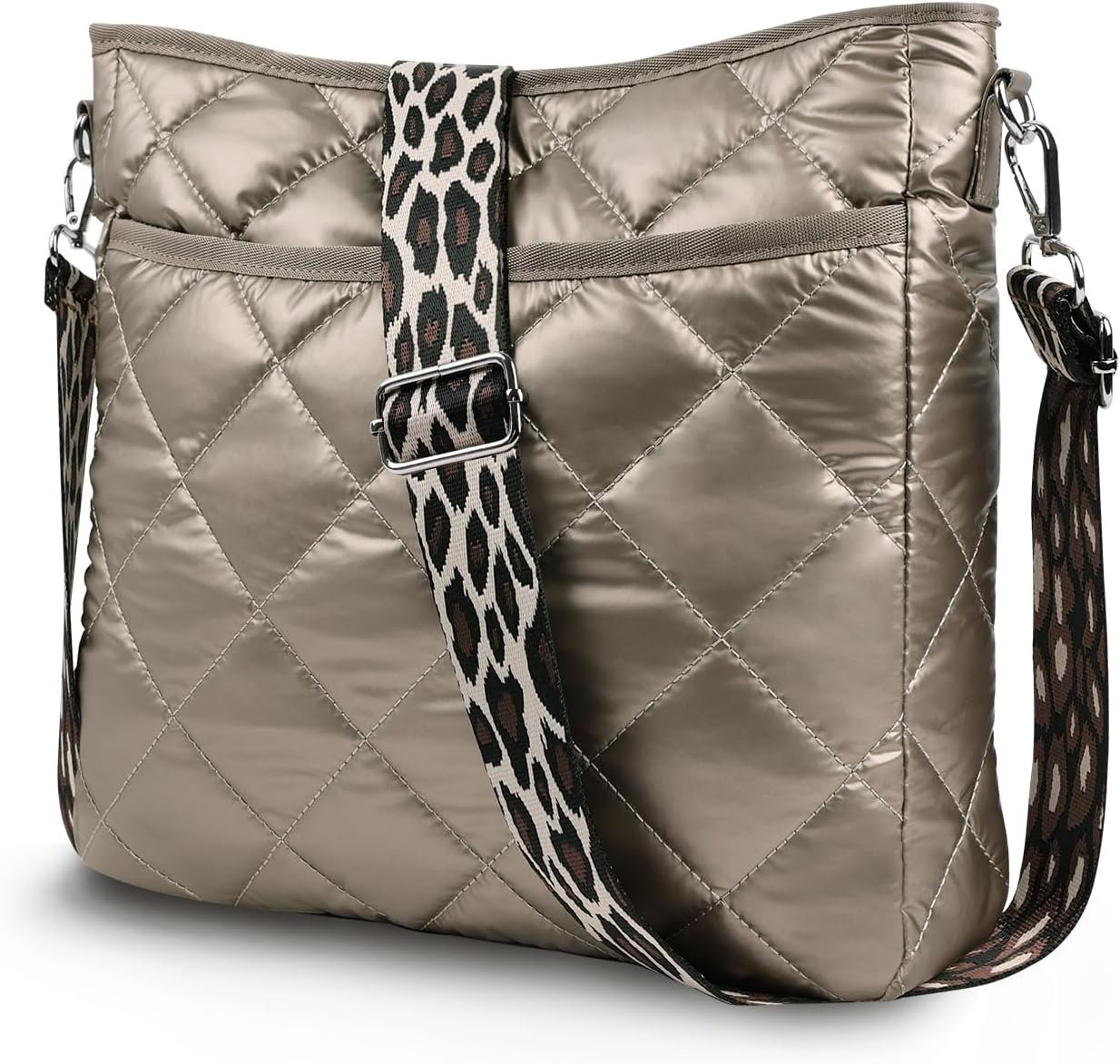 Quilted Crossbody & Puffer Shoulder Bag, Tote with Zipper – Fashion Cotton Quilted Ladies Handbag