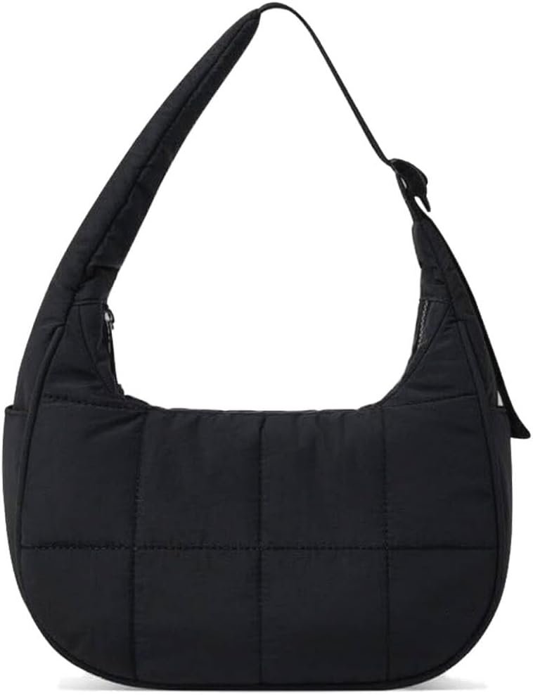 Small Crescent Puffer Purse Shoulder Bag for Women Nylon Quilted Purses Bag Adjustable Shoulder Strap Puffy bag