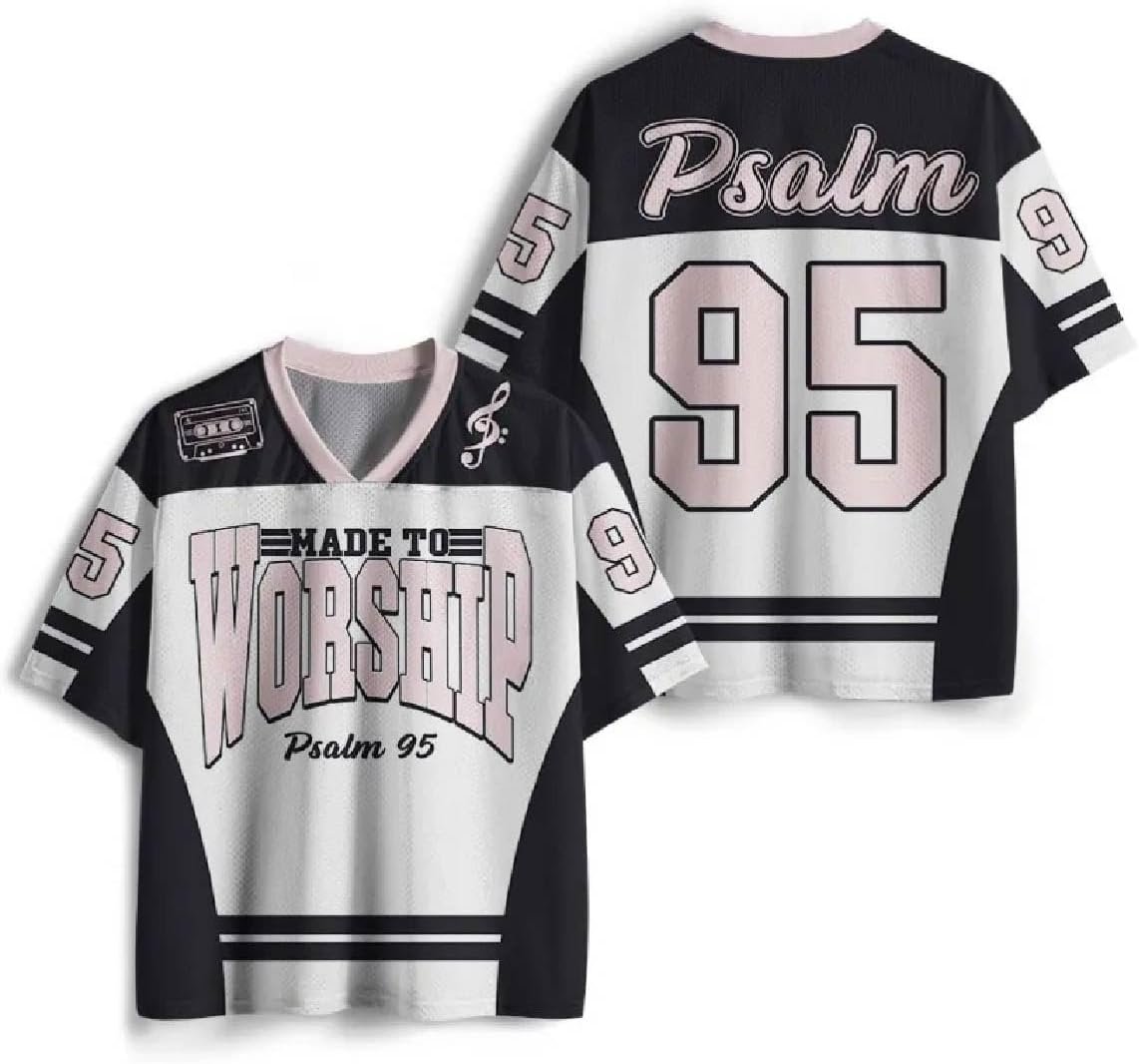 Graphic Tees Summer Novelty Women Men Oversized Psalm with Worship Christian Jersey