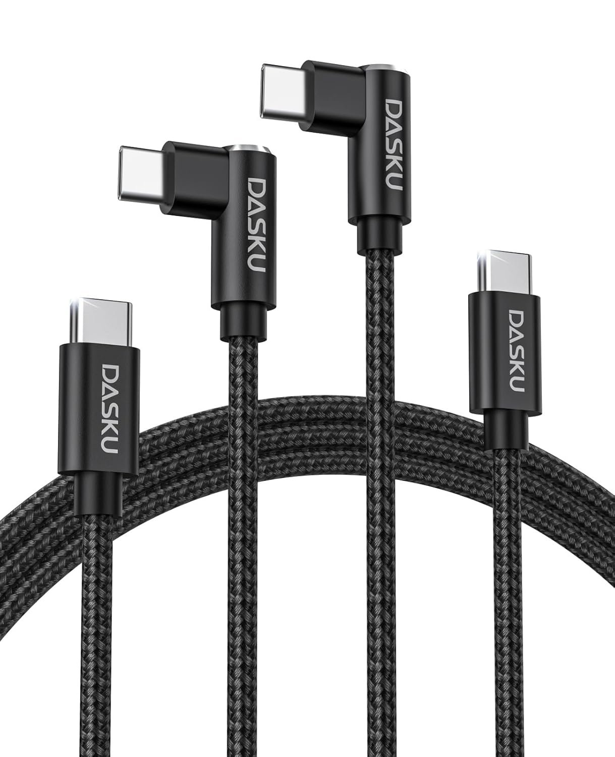 USB C to USB C Cable 2Pack 10FT 90 Degree USB C Cable 60W Nylon Braided Extra Long USB-C Cable Right Angle Type C Fast Charging Cord for iPhone 17 16 16e 15 Pro Max Samsung S25 S24 S23 iPad and More