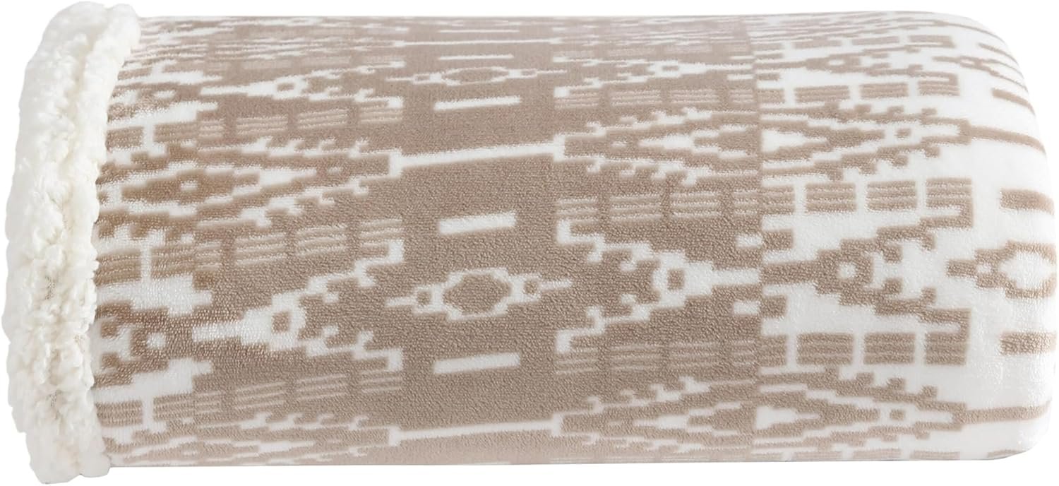 Eddie Bauer – Throw Blanket, Brushed Fleece & Plush Sherpa Bedding, Blanket for Couch & Bed (San Juan Oyster, 50″ x 60″)